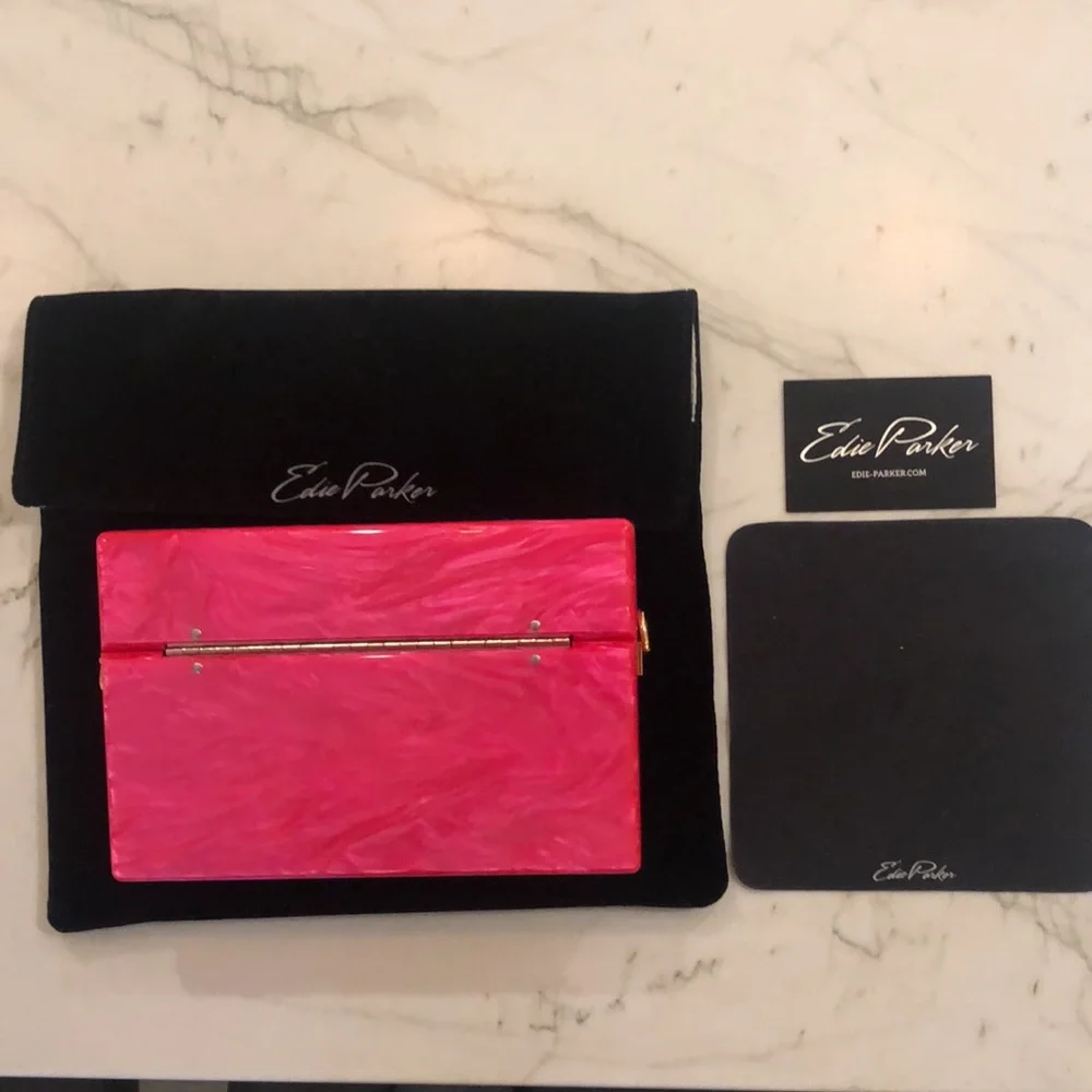Authentic NWT, Edie Parker rainbow hard clutch w/strap - Picture 5 of 8